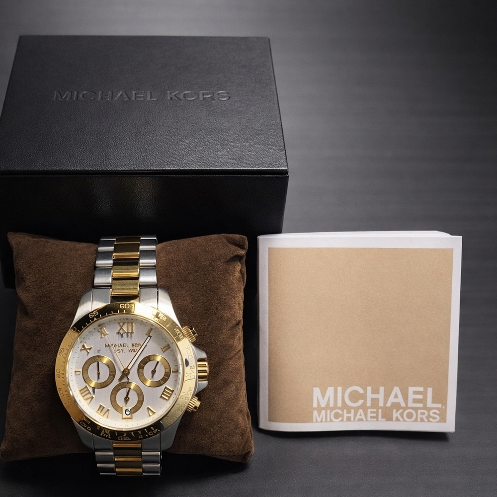 Michael Kors Gold and Silver Chronograph Watch - Picture 2 of 2